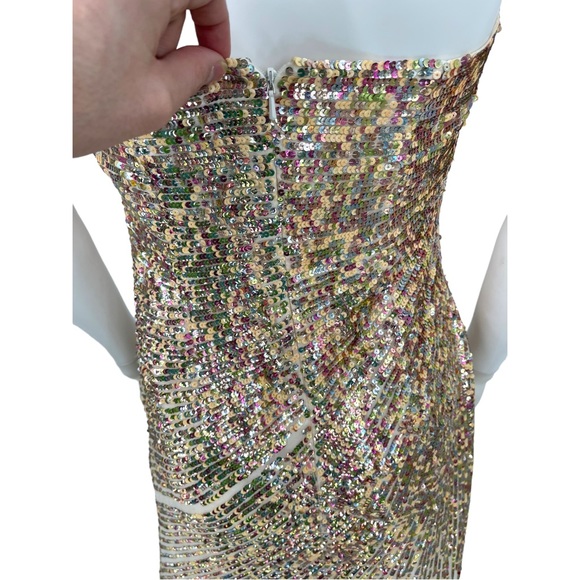 Terani Couture Gold Multi-Colored Beaded Gown - Picture 9 of 11